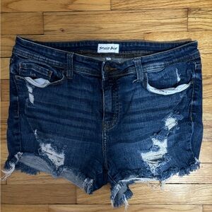 Studio Blue Distressed Denim Shorts